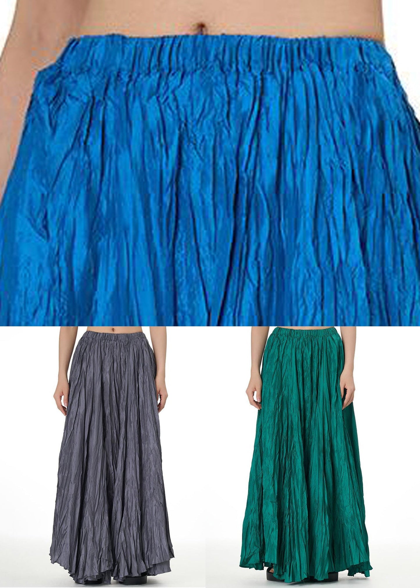 Einfache Blau Original Design Baumwolle Röcke Hohe Taille Sommer RV001