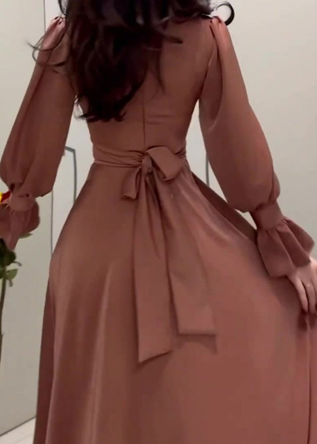 2025 Dress Elegant Silk Cinching Waist Autumn Long