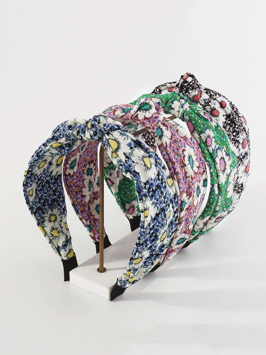 Damen Haarband mit Knoten und Blumenmuster KL1013