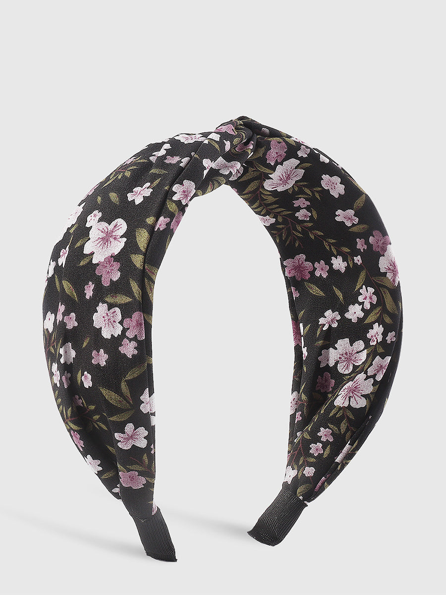 Damen Haarband mit Knoten und Blumenmuster KL1013