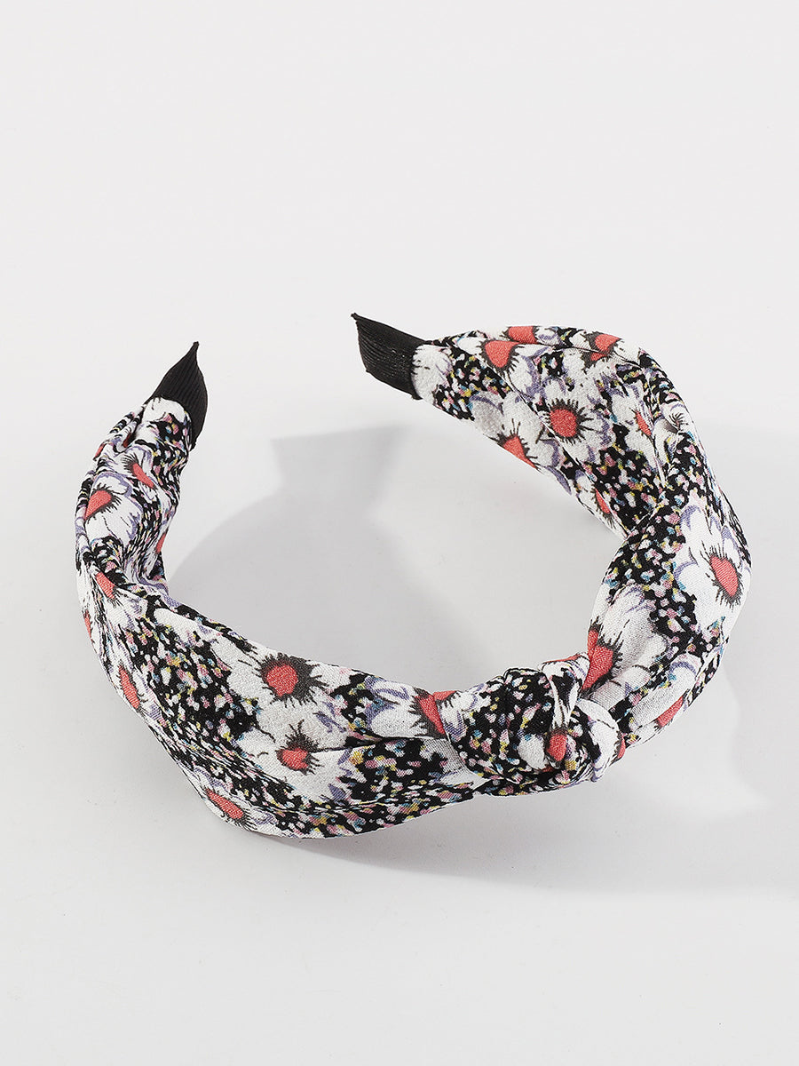 Damen Haarband mit Knoten und Blumenmuster KL1013