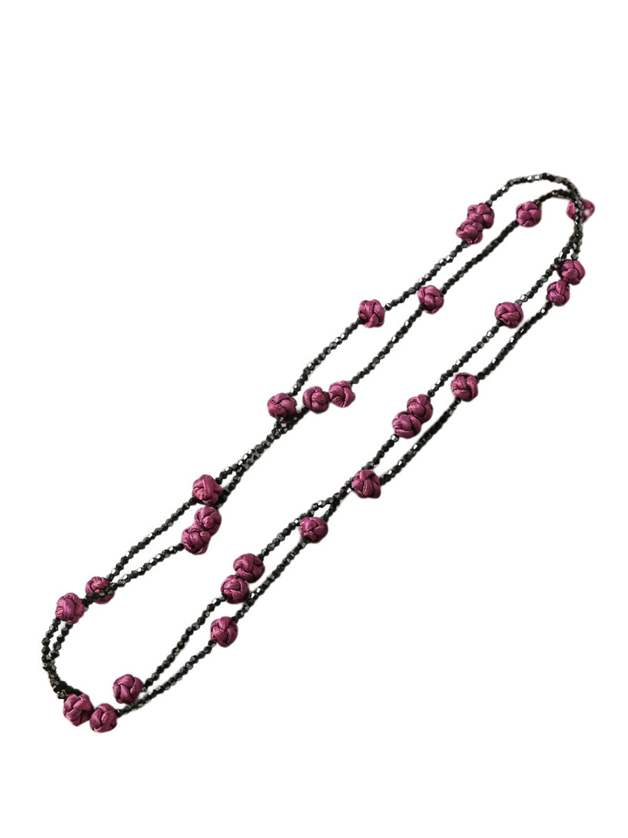 Frauen Ruyi Knoten Perlen Weben Pullover Halskette QN005