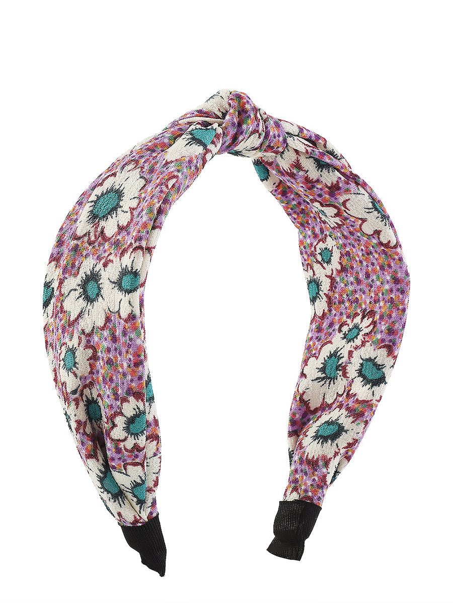 Damen Haarband mit Knoten und Blumenmuster KL1013