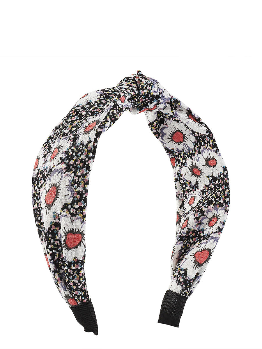 Damen Haarband mit Knoten und Blumenmuster KL1013