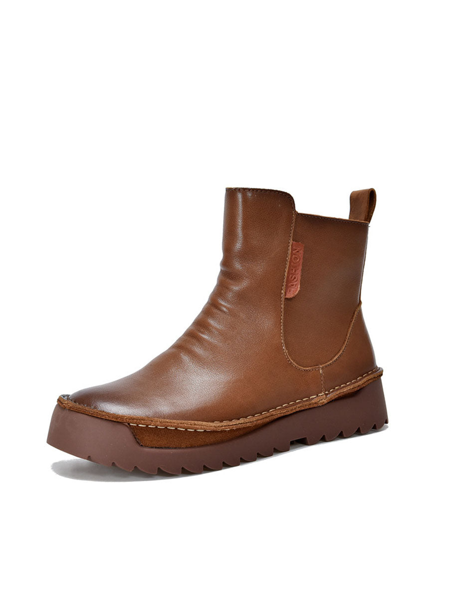 Damen Herbst Vintage Leder Gespleißte Stiefeletten BA1013