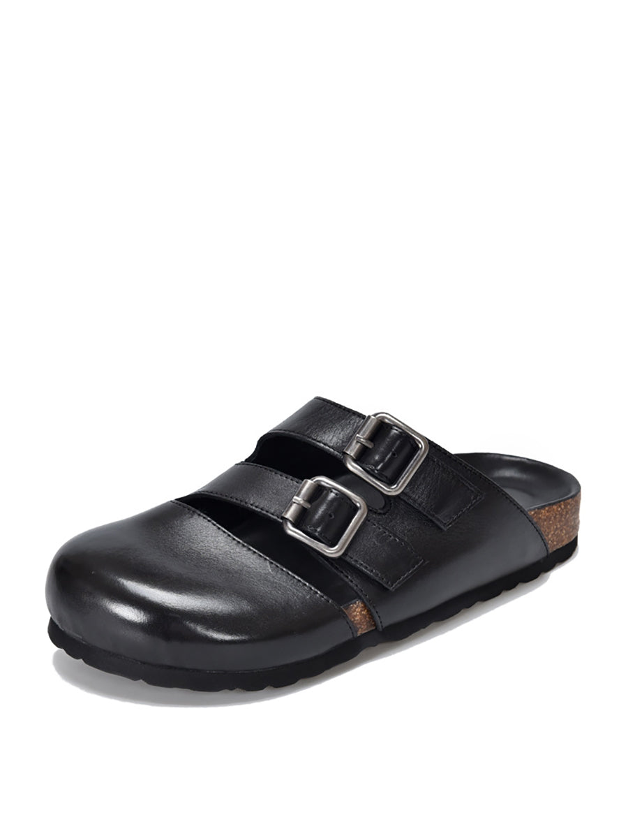 Women Summer Solid Leather Flat Birkenstock Slippers AH615