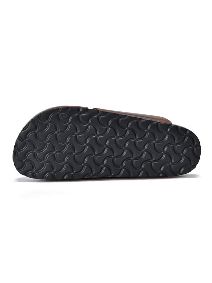 Women Summer Solid Leather Flat Birkenstock Slippers AH615