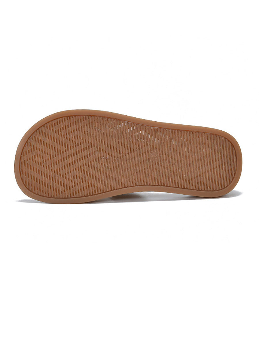 Slippers Genuine Flower Women Casual Leather