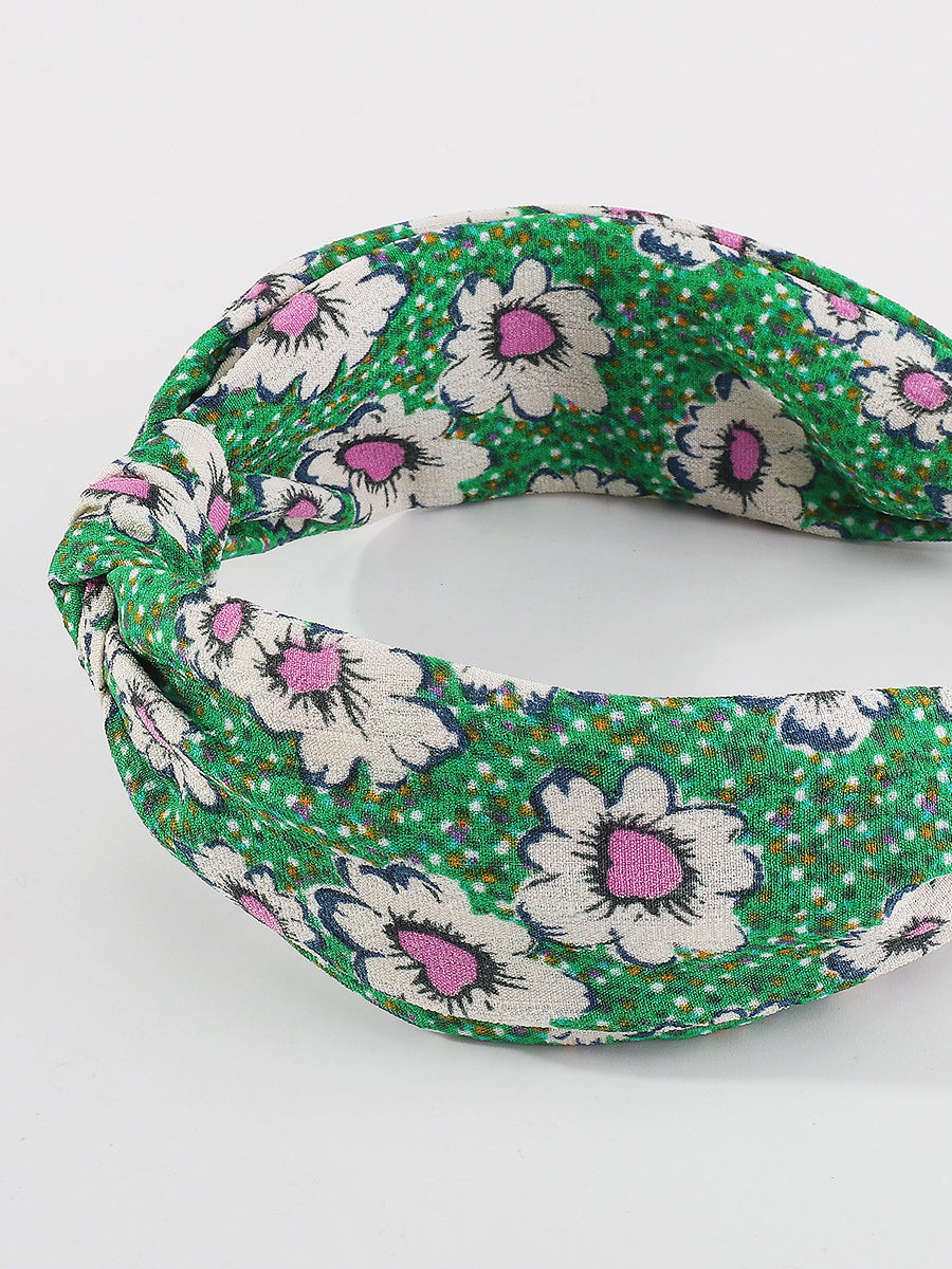 Damen Haarband mit Knoten und Blumenmuster KL1013