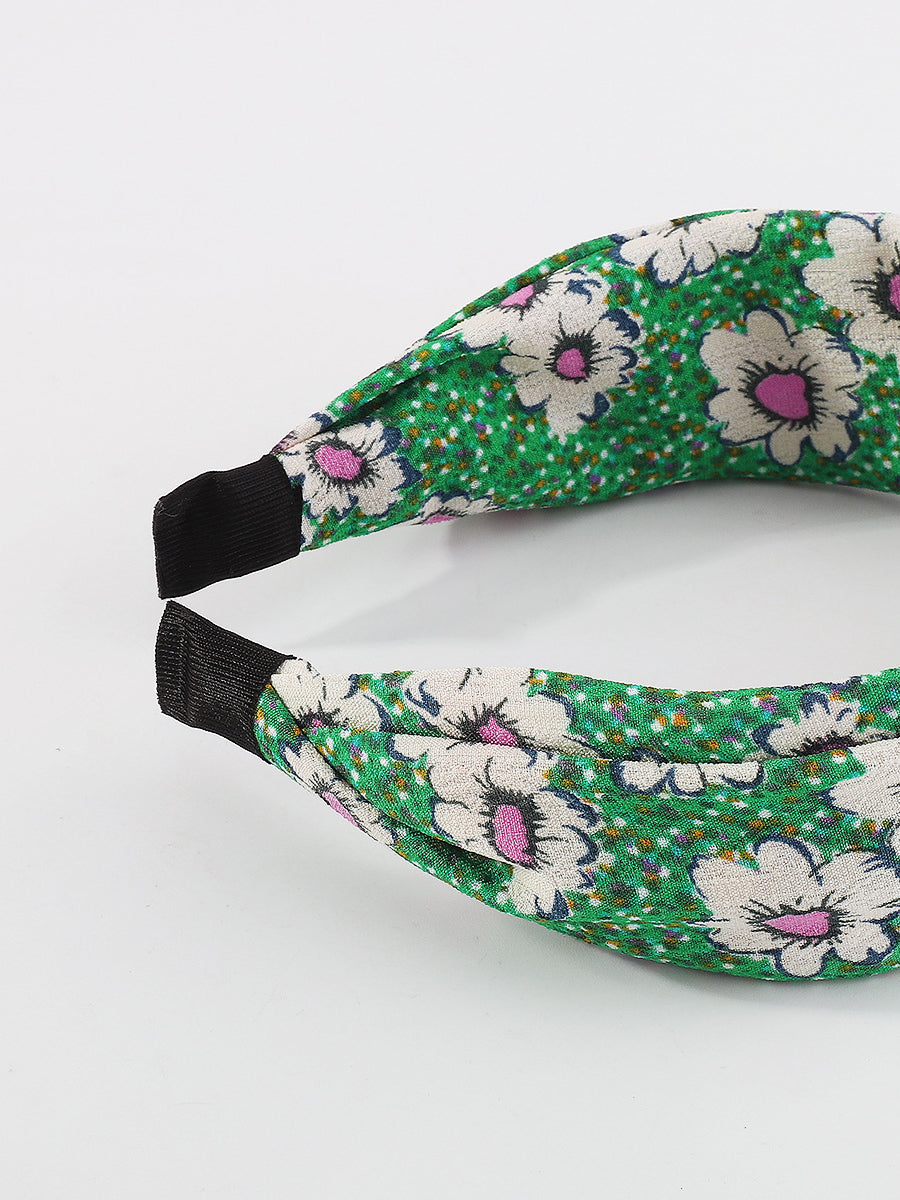 Damen Haarband mit Knoten und Blumenmuster KL1013