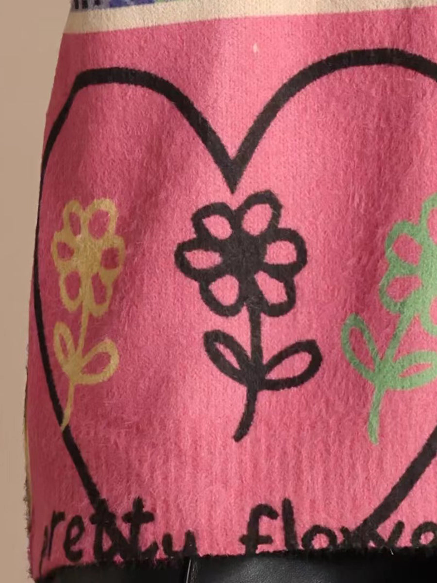 Pull col V à imprimé floral pour femme AS1018