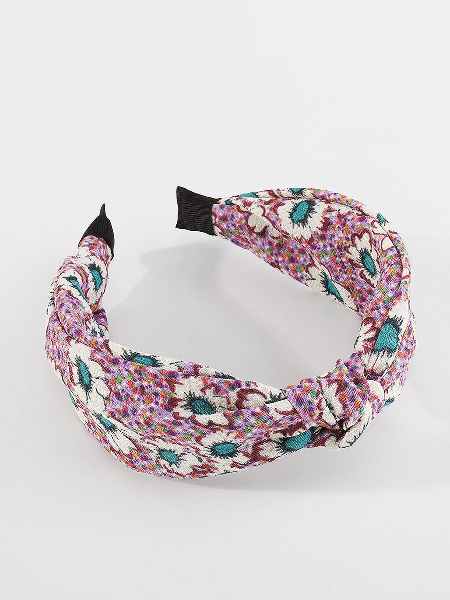 Damen Haarband mit Knoten und Blumenmuster KL1013