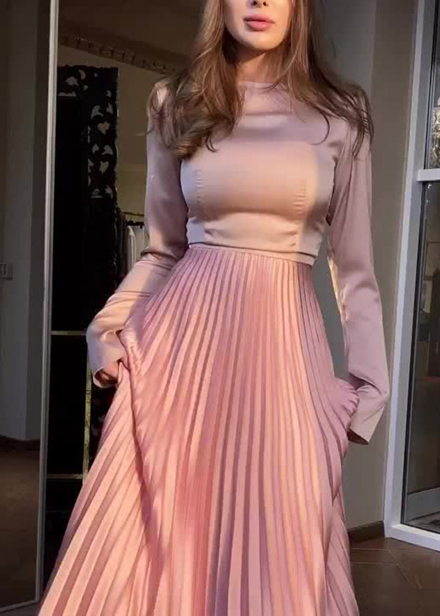 Set Plissee Rosa Ärmeln Neue Kleid Lange Schal Herbst