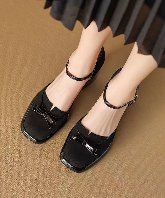 Sandales à talons épais et brides à boucle 2024 en daim marron AH792