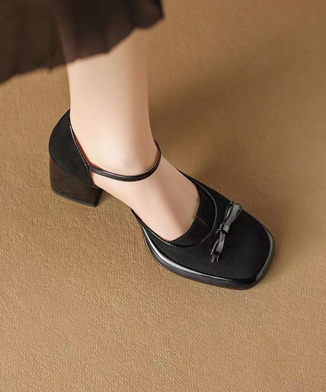 Sandales à talons épais et brides à boucle 2024 en daim marron AH792