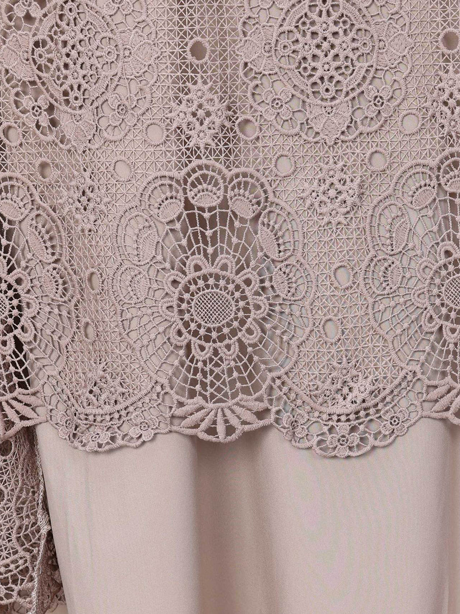 Damen Sommer Kunstvolles Maxikleid mit Spitze KL1017