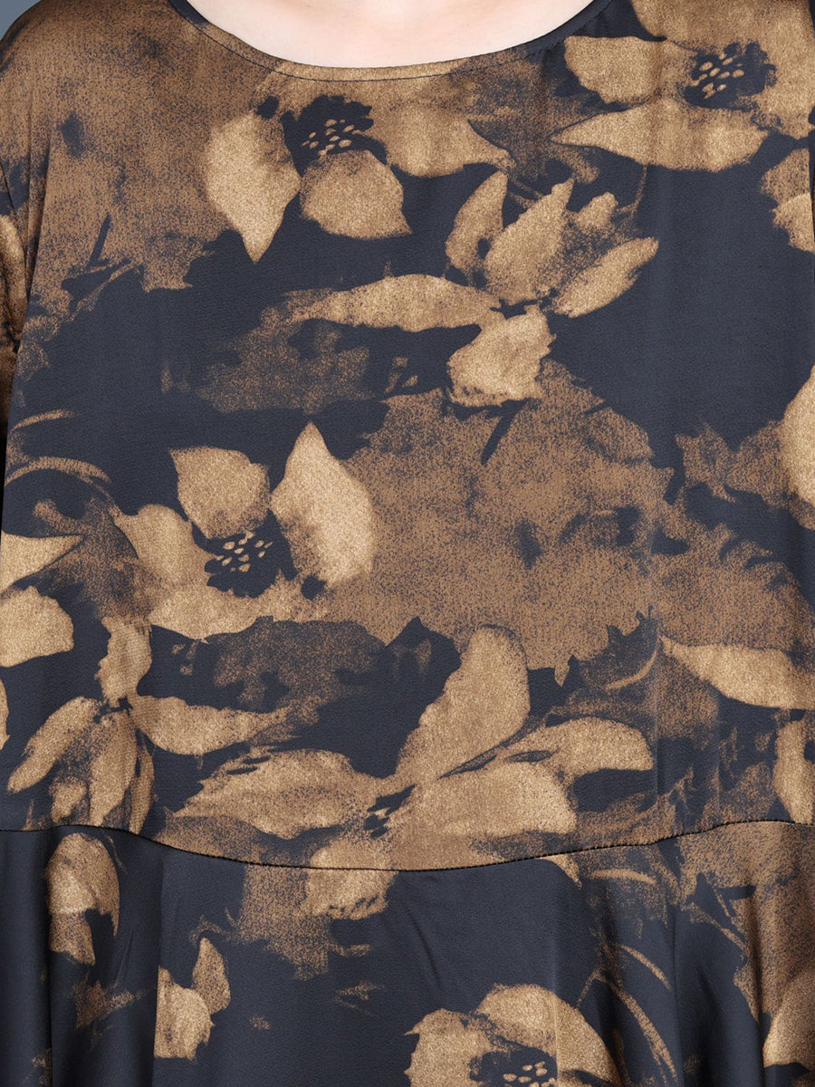 Frauen Sommer Vintage Blume Unregelmäßigen Saum Lose Kleid KL1003