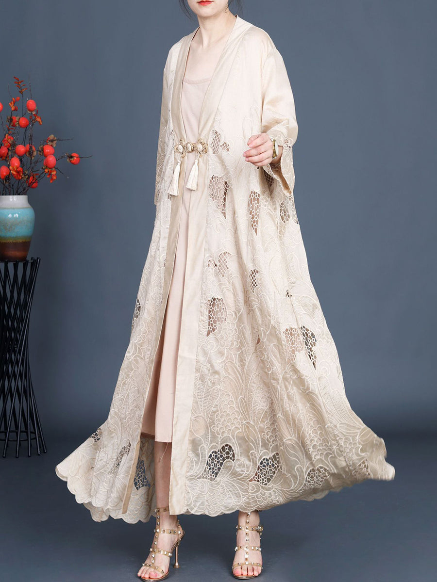 Frauen Sommer Vintage Ausschnitt Quaste Weste Kleid + Outwear KL1016