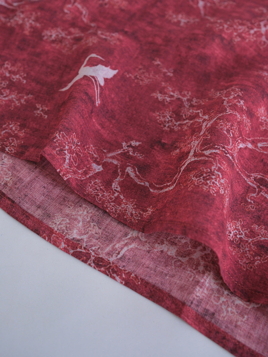 Frauen Sommer Artsy Print Dünne Ramie Weste Kleid HH050