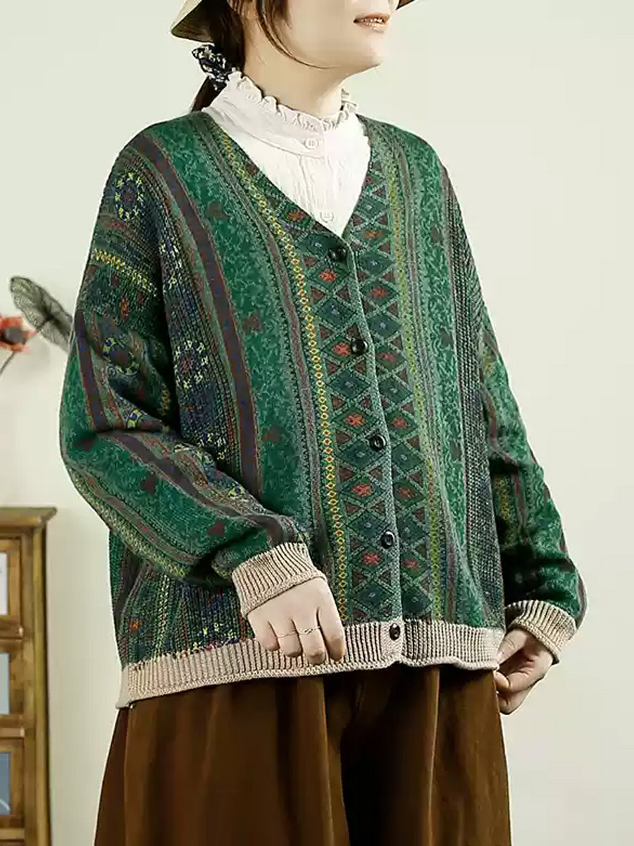 Cardigan en tricot à col en V pour femme, décontracté, automne, AH1040