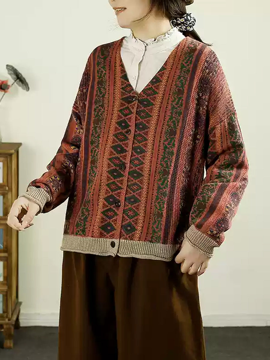 Cardigan en tricot à col en V pour femme, décontracté, automne, AH1040