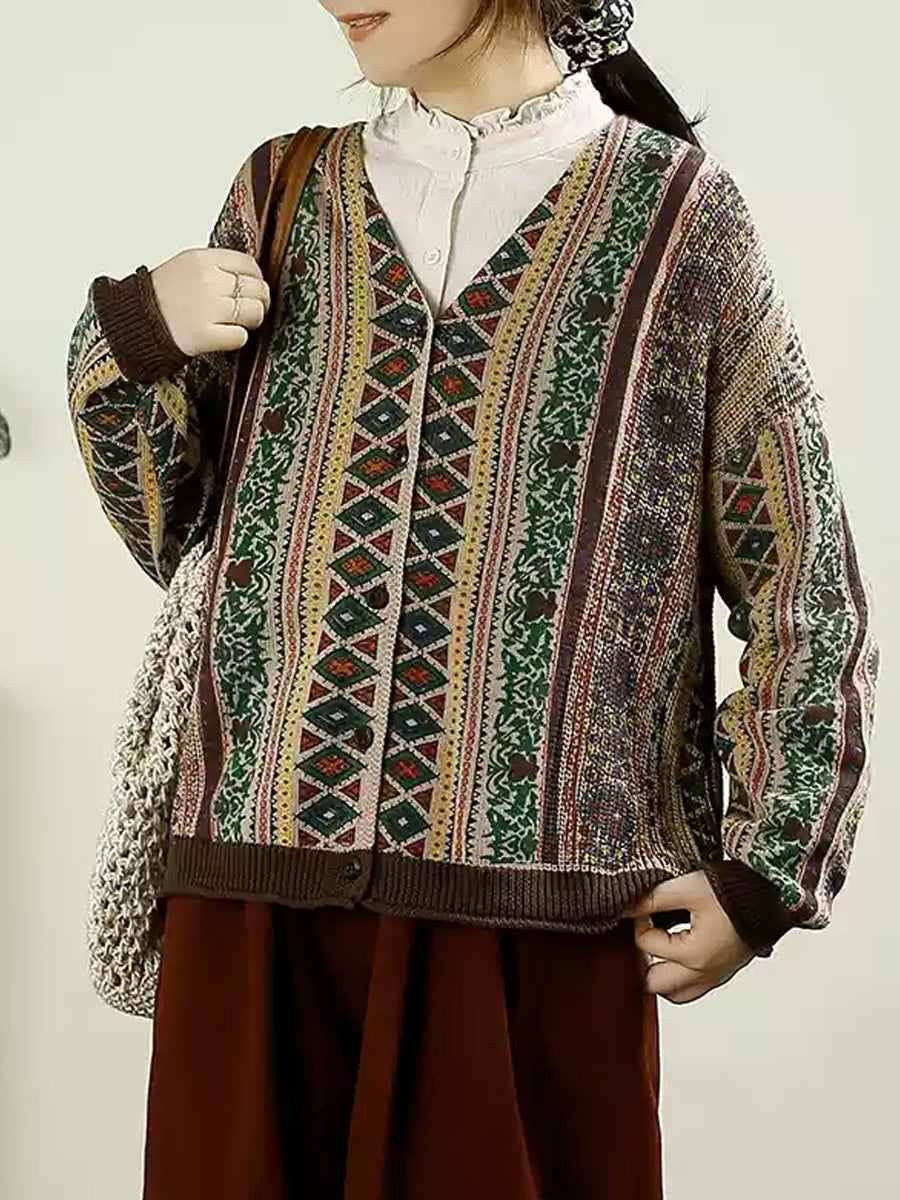 Cardigan en tricot à col en V pour femme, décontracté, automne, AH1040