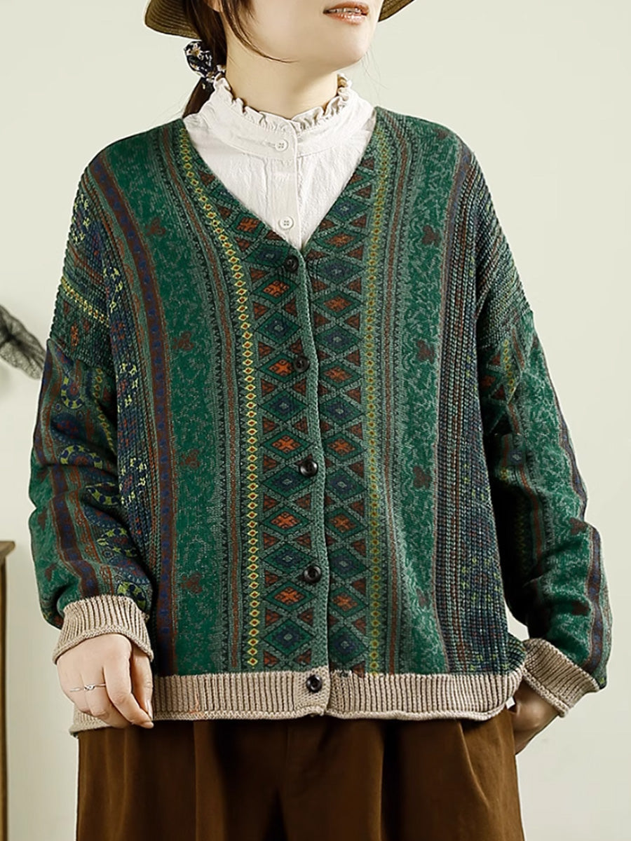 Cardigan en tricot à col en V pour femme, décontracté, automne, AH1040