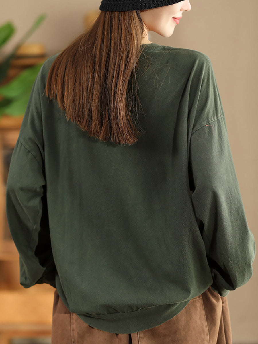 Sweat-shirt en coton à col rond et imprimé éléphant pour femme, style décontracté, automne, AK1017