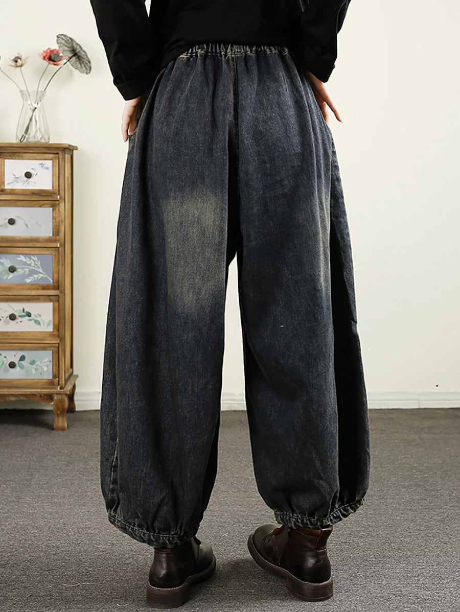 Frauen Herbst Vintage Denim Lose Harem Hosen AK1043