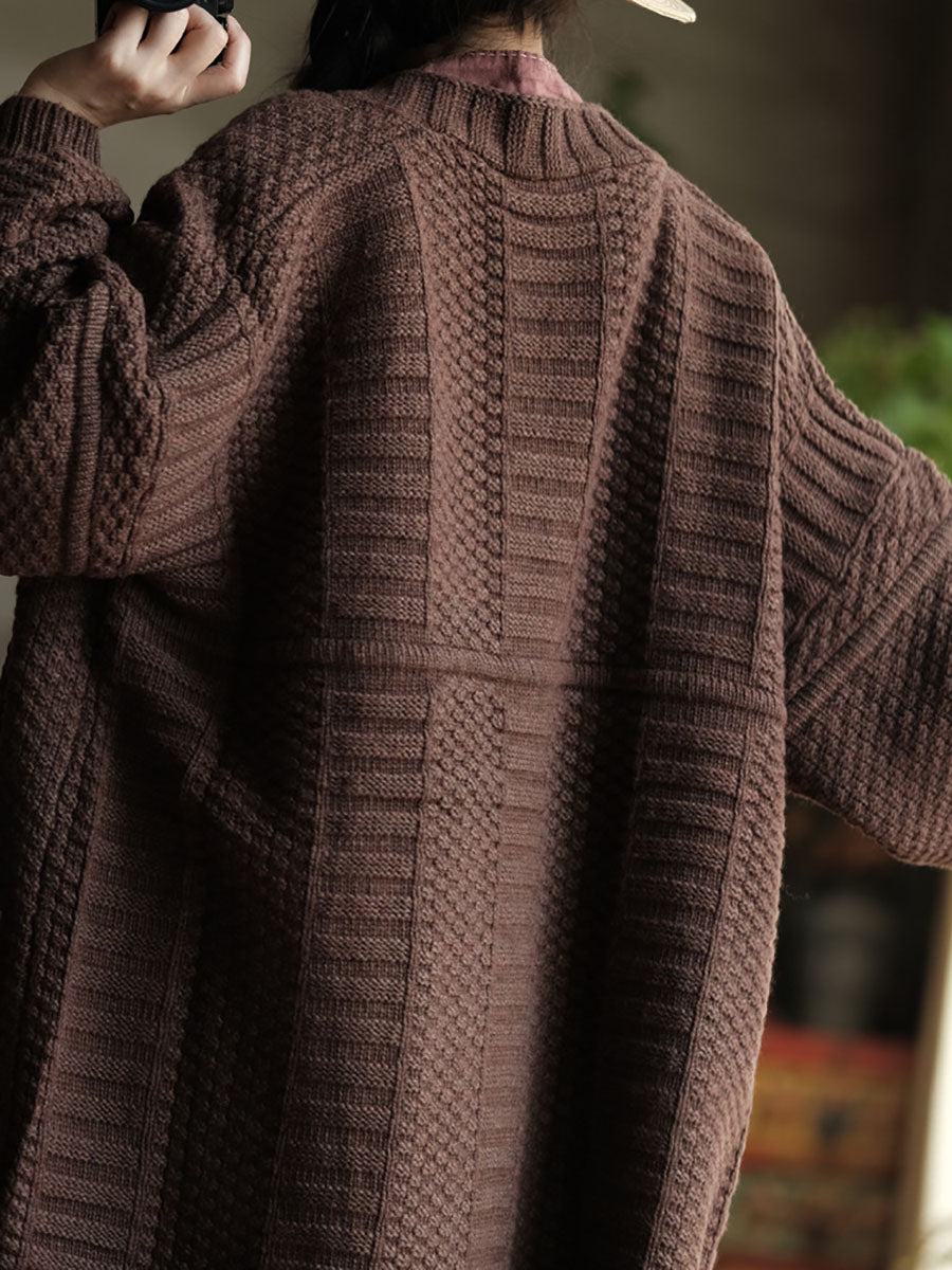 Cardigan ample à col en V en tricot décontracté pour femme, automne AV1050