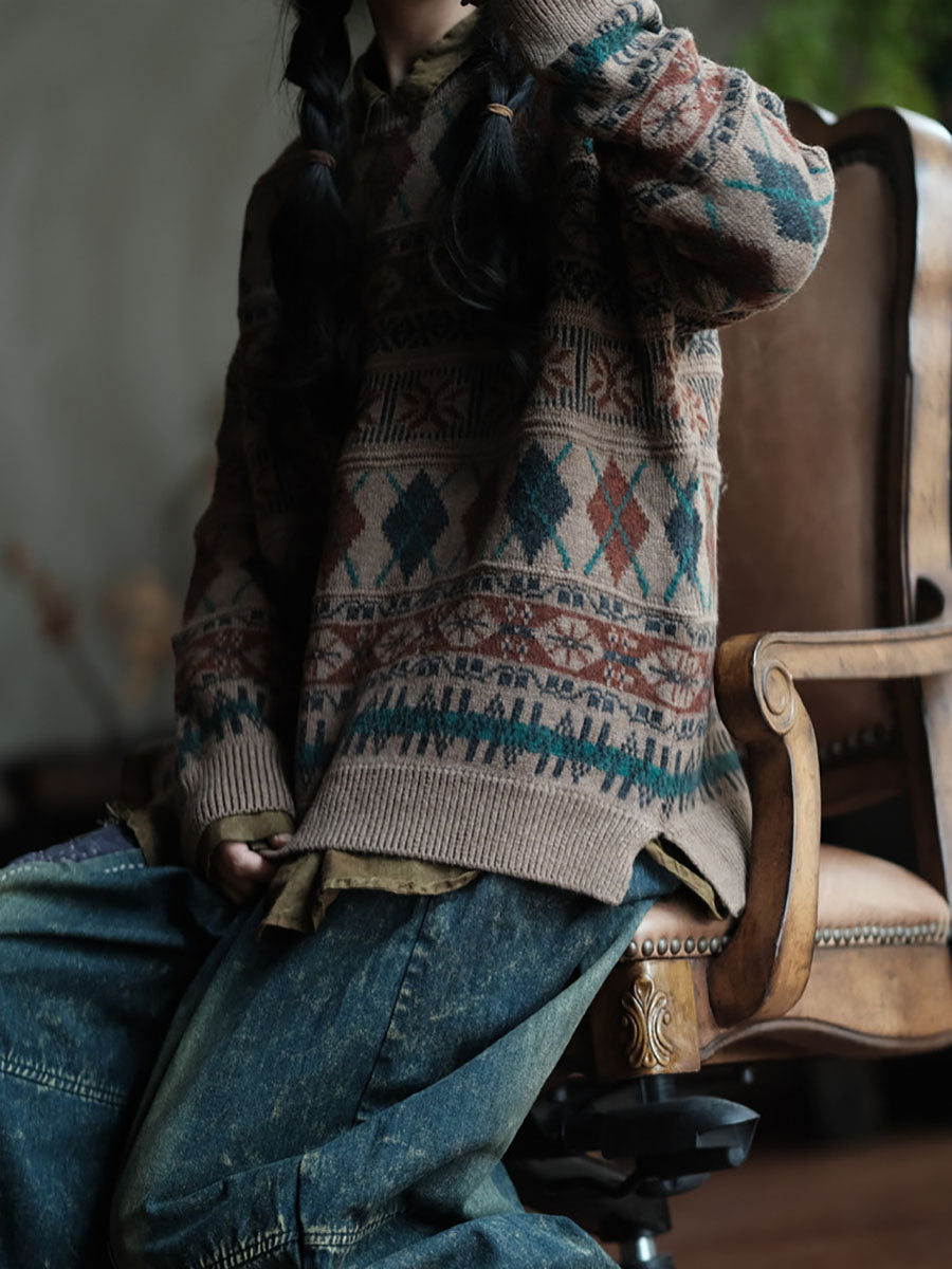 Pull en tricot à col rond décontracté pour femme, automne BA1004