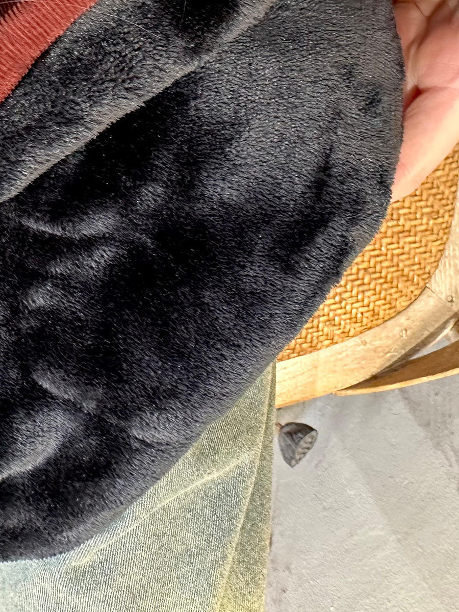 Damen Winter Retro Solid O-Ausschnitt Fleece-gefüttertes Baumwoll-Sweatshirt BA1024