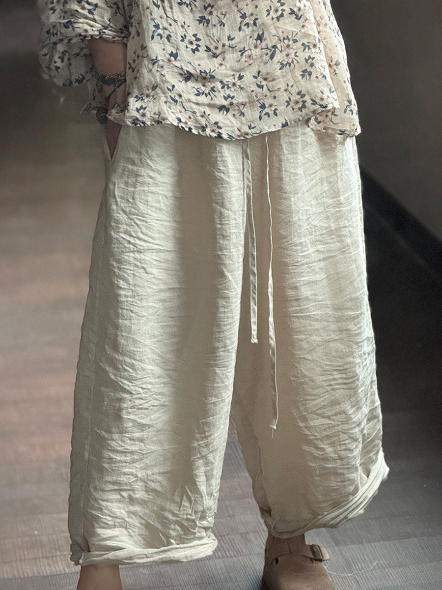 Pantalon ample à jambes larges pour femme, couleur unie, style vintage, automne