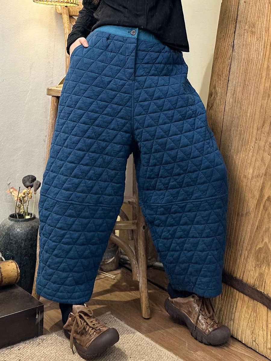 Pantalon droit en coton à losanges rétro pour femme, automne BA1063