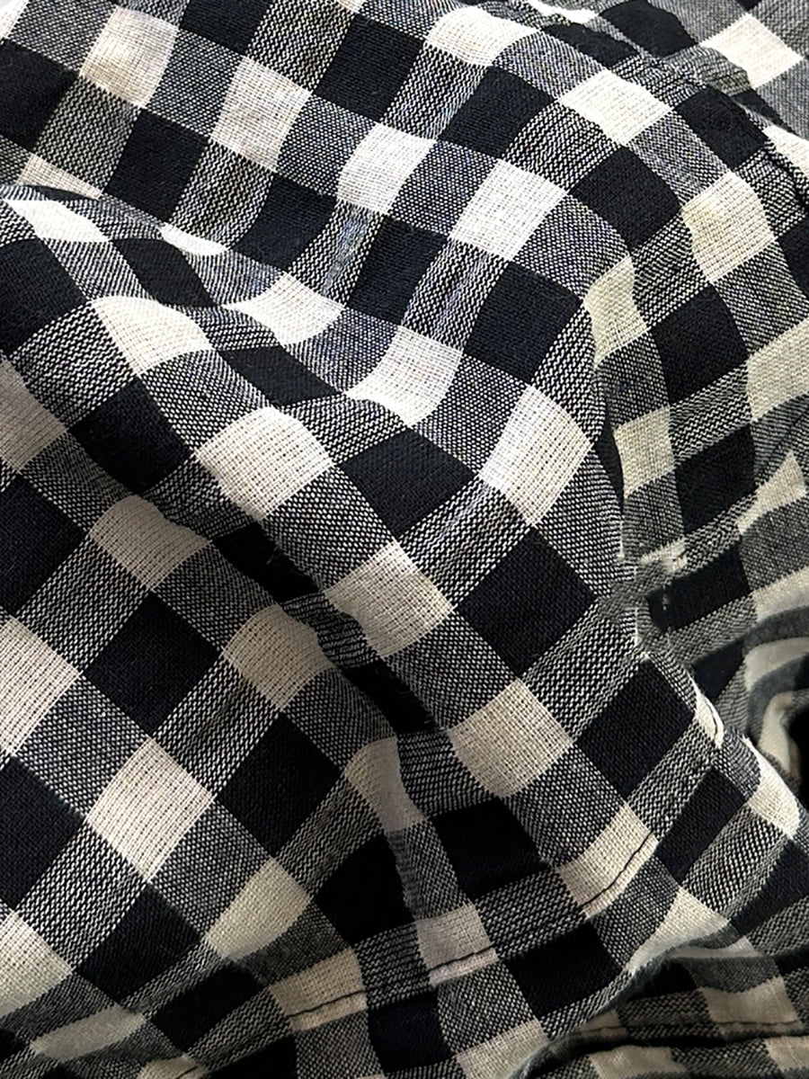 Sommer V-Ausschnitt Kleid Frauen Plaid Vintage