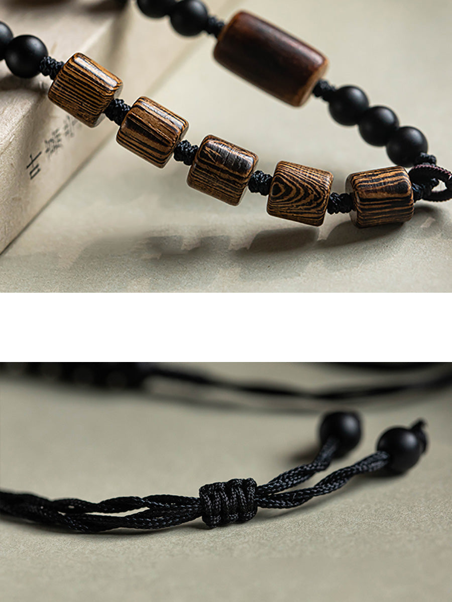 Halskette Damen Perlen Ethnisch Holz Bodhi