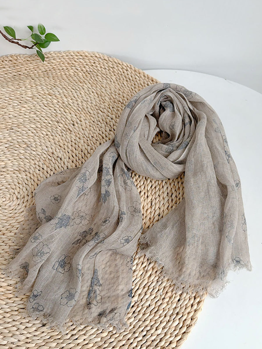 Shawl Thin Floral Artsy Scarf Summer