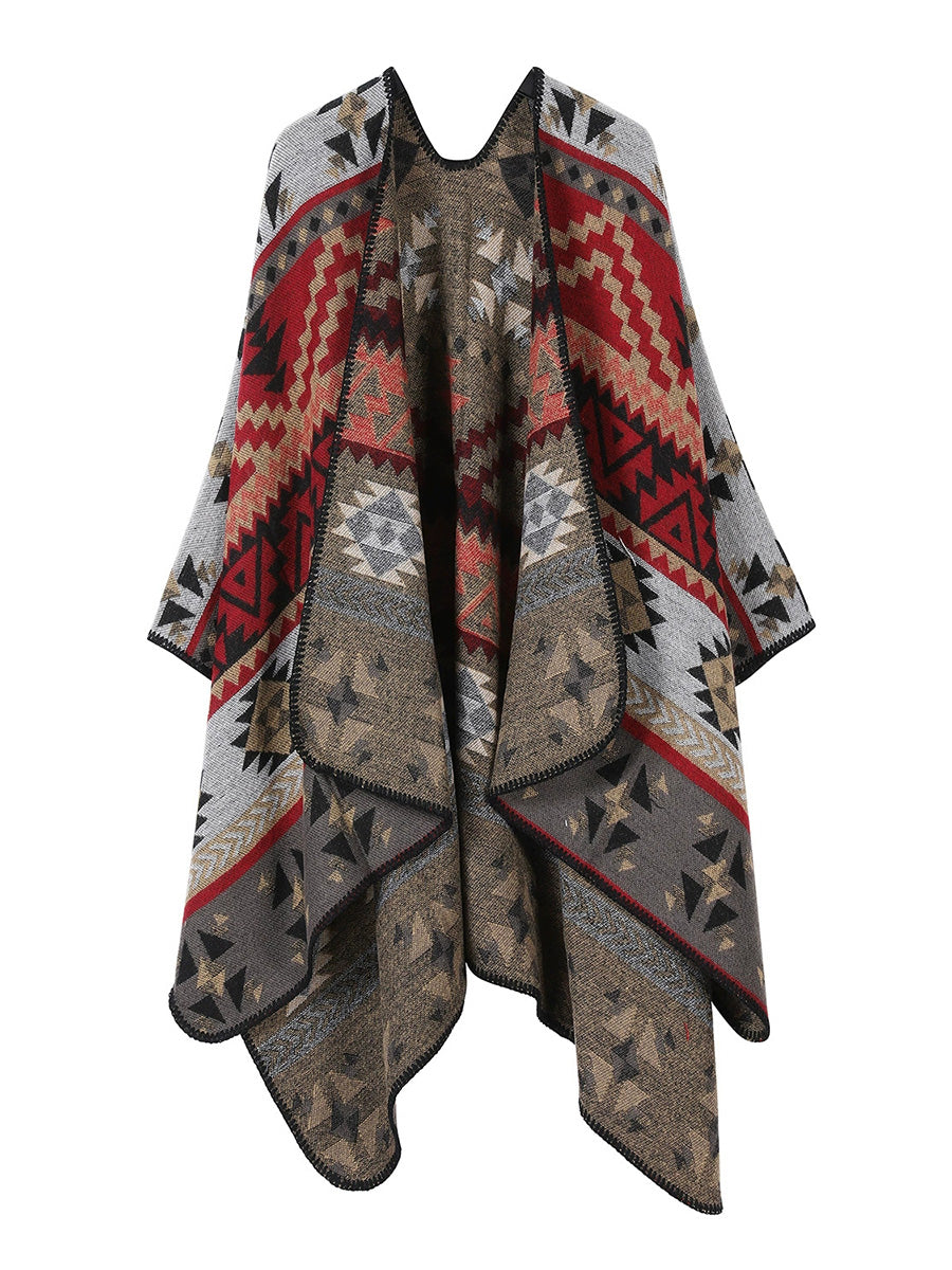 Warm Vintage Travel Geometric Women Shawl