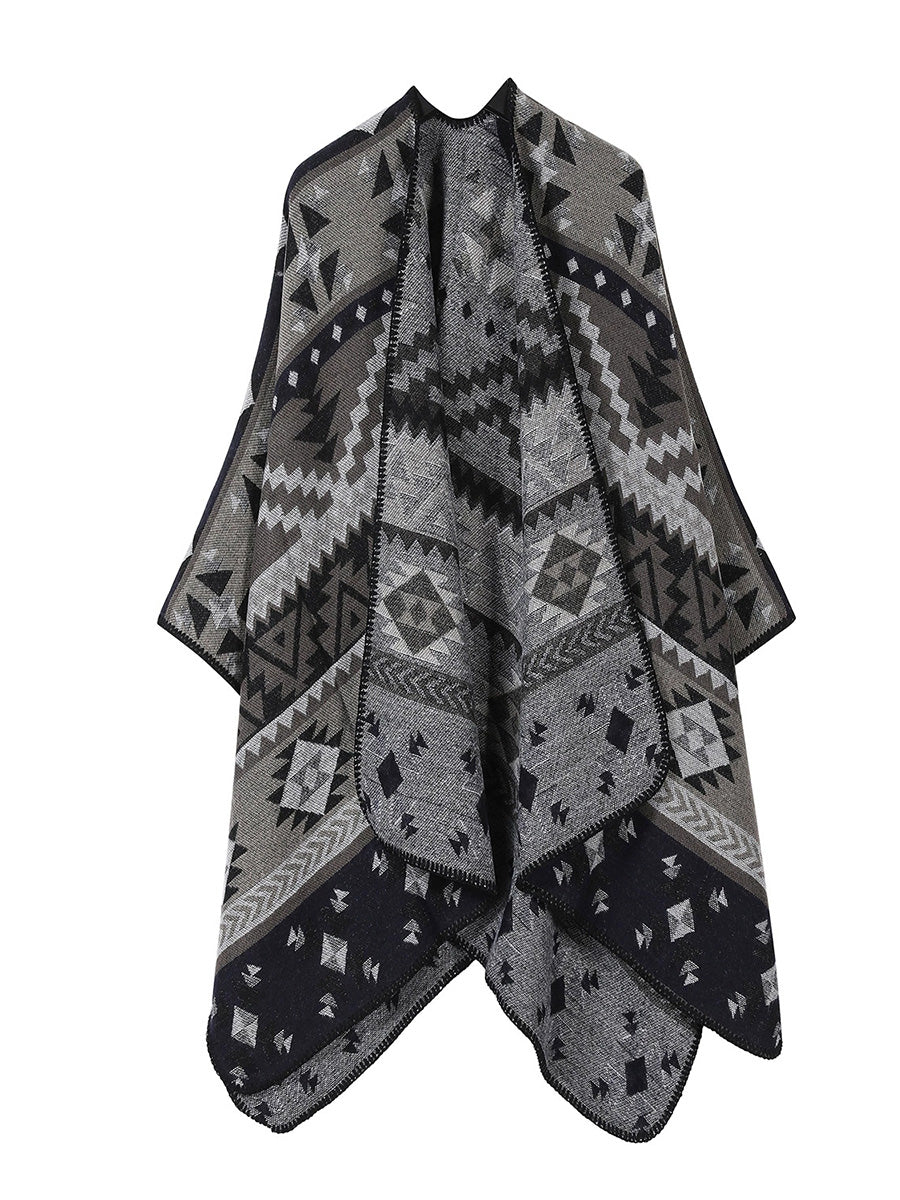 Warm Vintage Travel Geometric Women Shawl