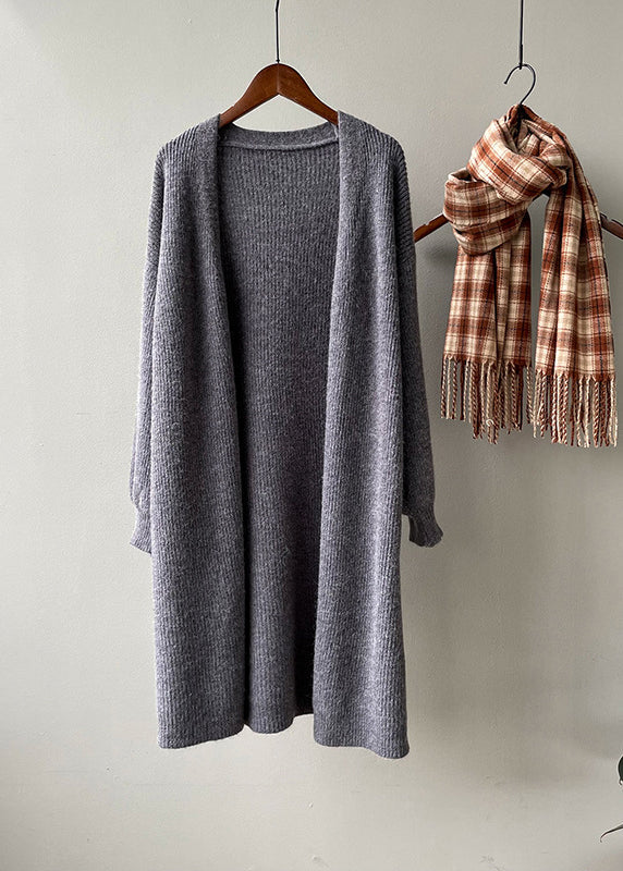 Cardigans longs en tricot polyvalents et confortables pour femmes, couleur camel, automne WD022