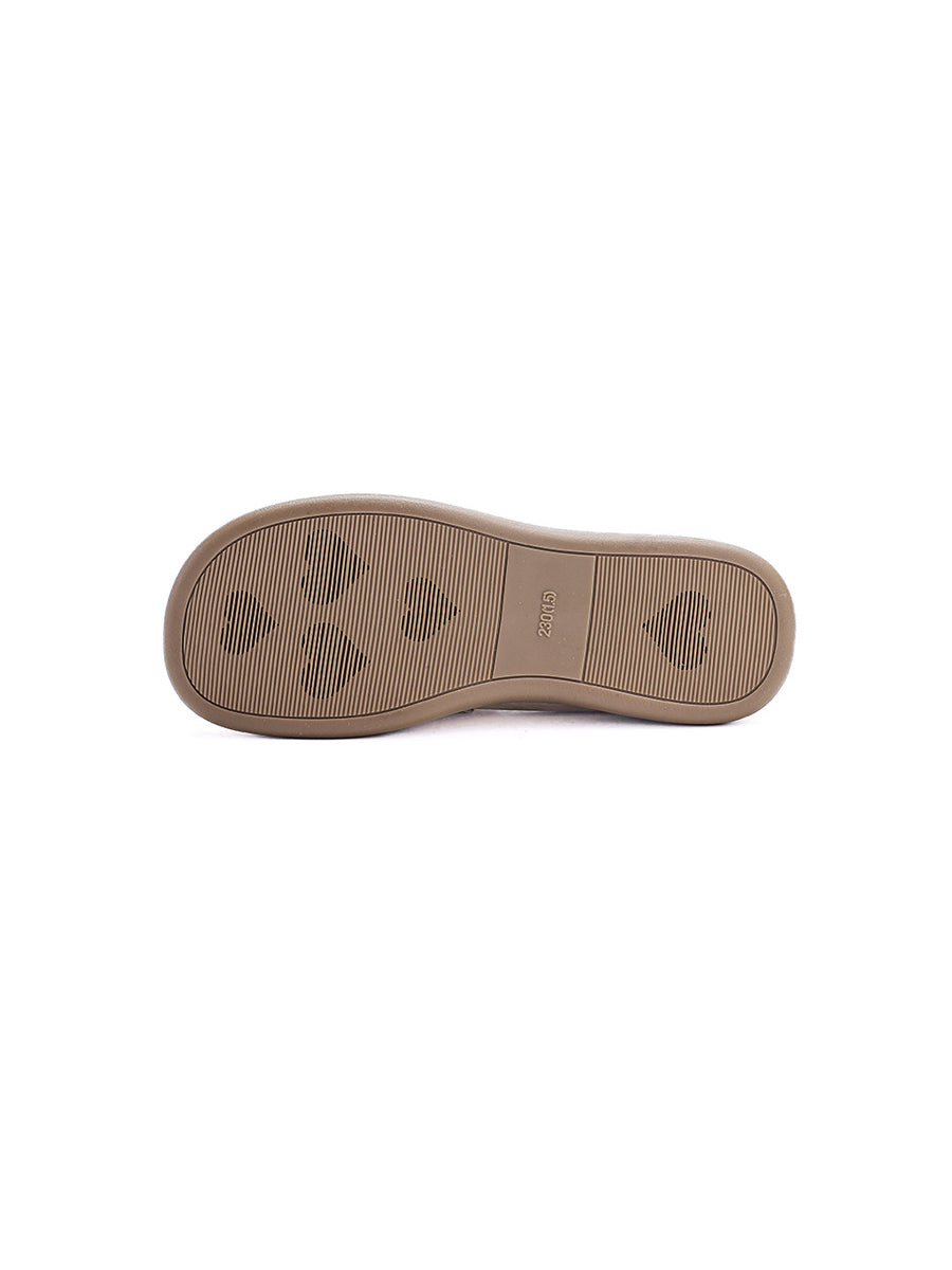 Vintage Shoes Leather Women Soft Flat Genuine