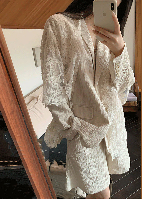 Cardigans et col beige Pan Coat Peter New Shorts Costume en lin