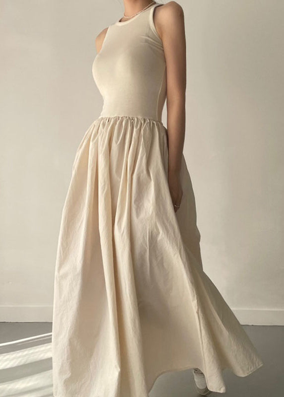 Patchwork Baumwolle Große Extra Party Saum Kleid Ärmellos Schwarz