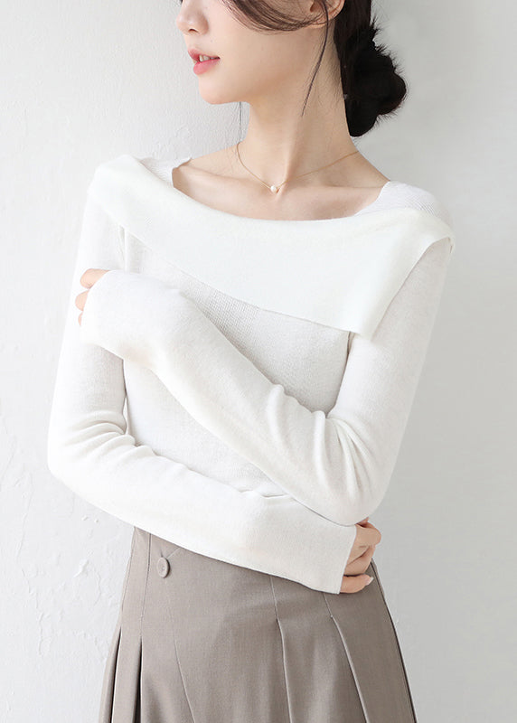 Pull en maille slim gris français à col bateau et patchwork, hiver RV031