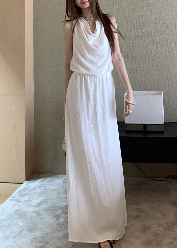 Robe élégante en coton rouge brique avec cordon de serrage sans manches EE006