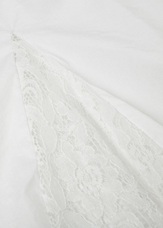Jupes patchwork asymétriques en dentelle blanche bohème été QC034