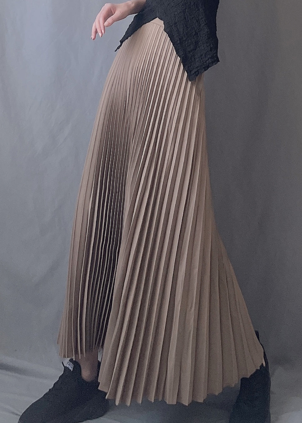 Elastic A Line Chocolate Waist Skirts Wrinkled Art Spring