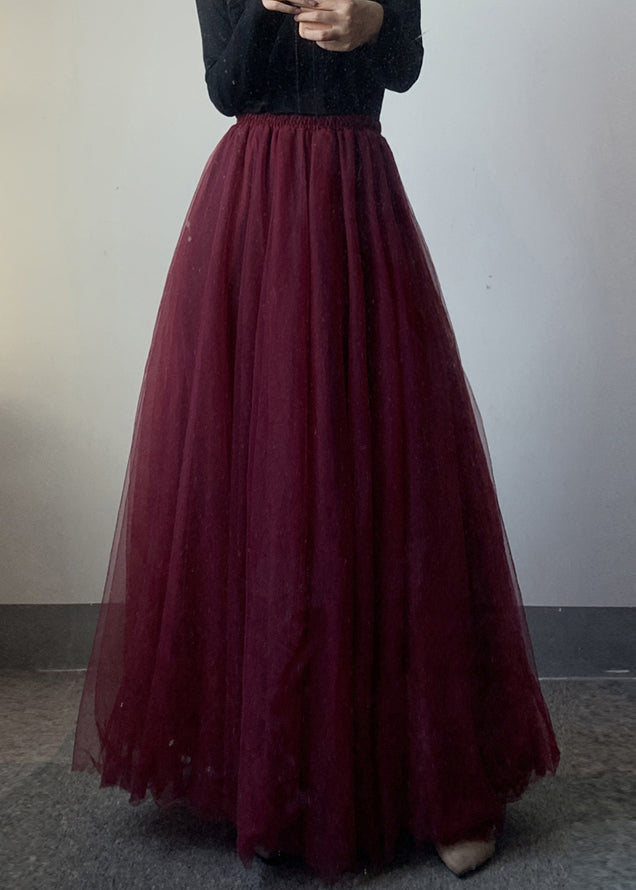 Maxi Waist Tulle Mulberry Modern Elastic Skirt
