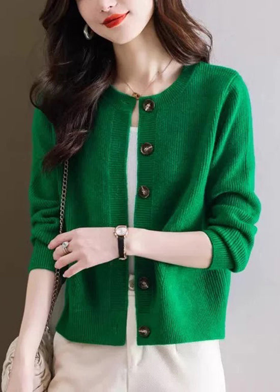 Cardigans en laine à col rond rose élégants et boutonnés pour l'automne QC038