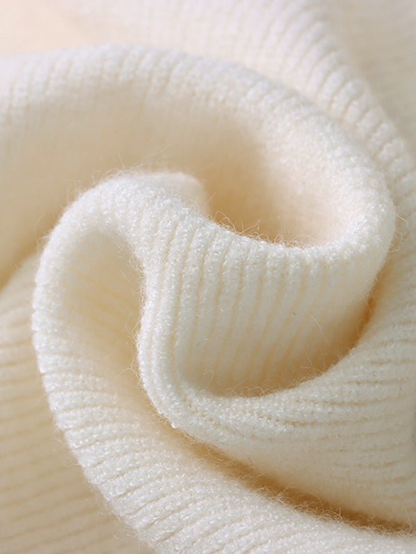 Pull en tricot à manches longues et col montant gris élégant avec boutons décoratifs AN1050